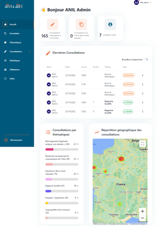 MVP : dashboard d’accueil d’un opérateur ADIL